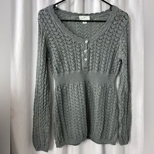 Vintage Y2K Ann Taylor Loft size M babydoll knit pointelle sweater Bella